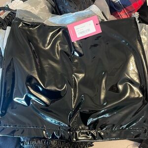 Latex mini skirt